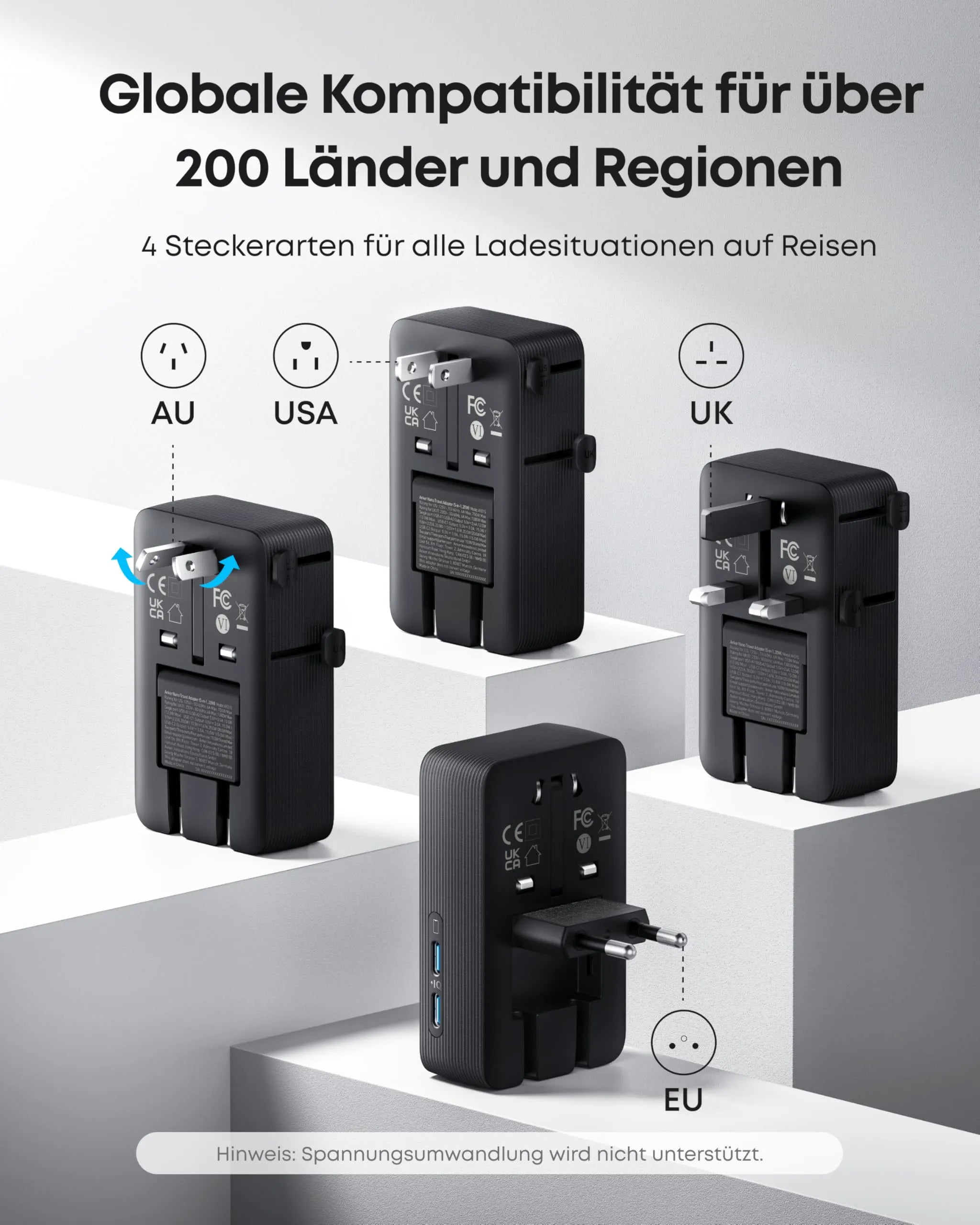 Anker Nano Travel Adapter (5-in-1, 20W)