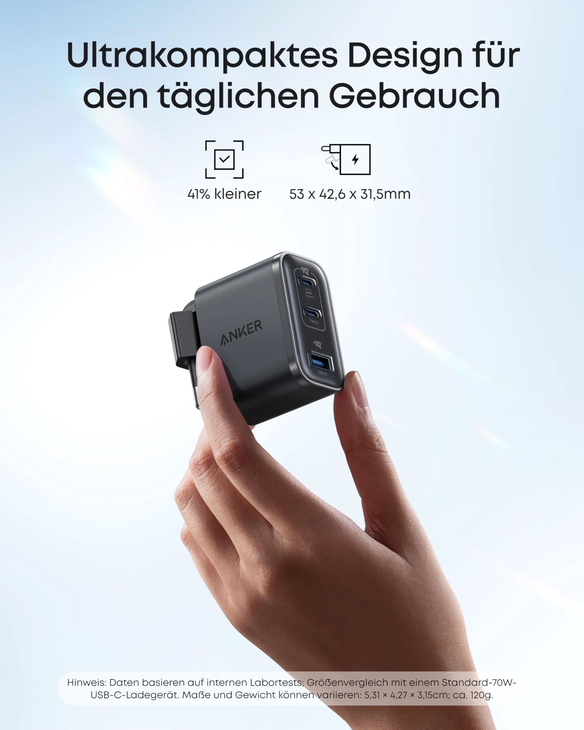 Anker Nano Charger (70W, 3 Ports)
