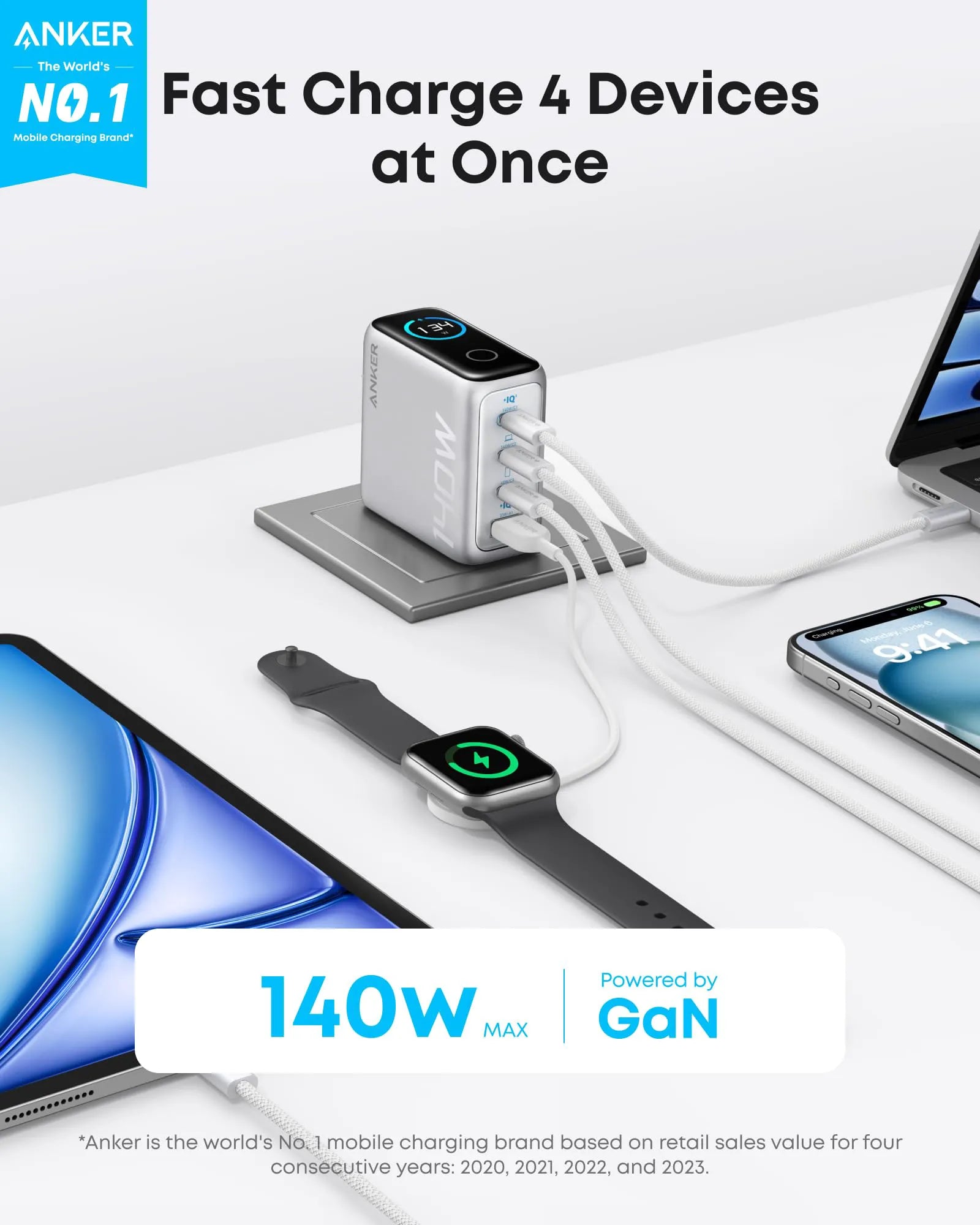 Anker 140W USB-C 4-Port Laptop Power Bank and Charger