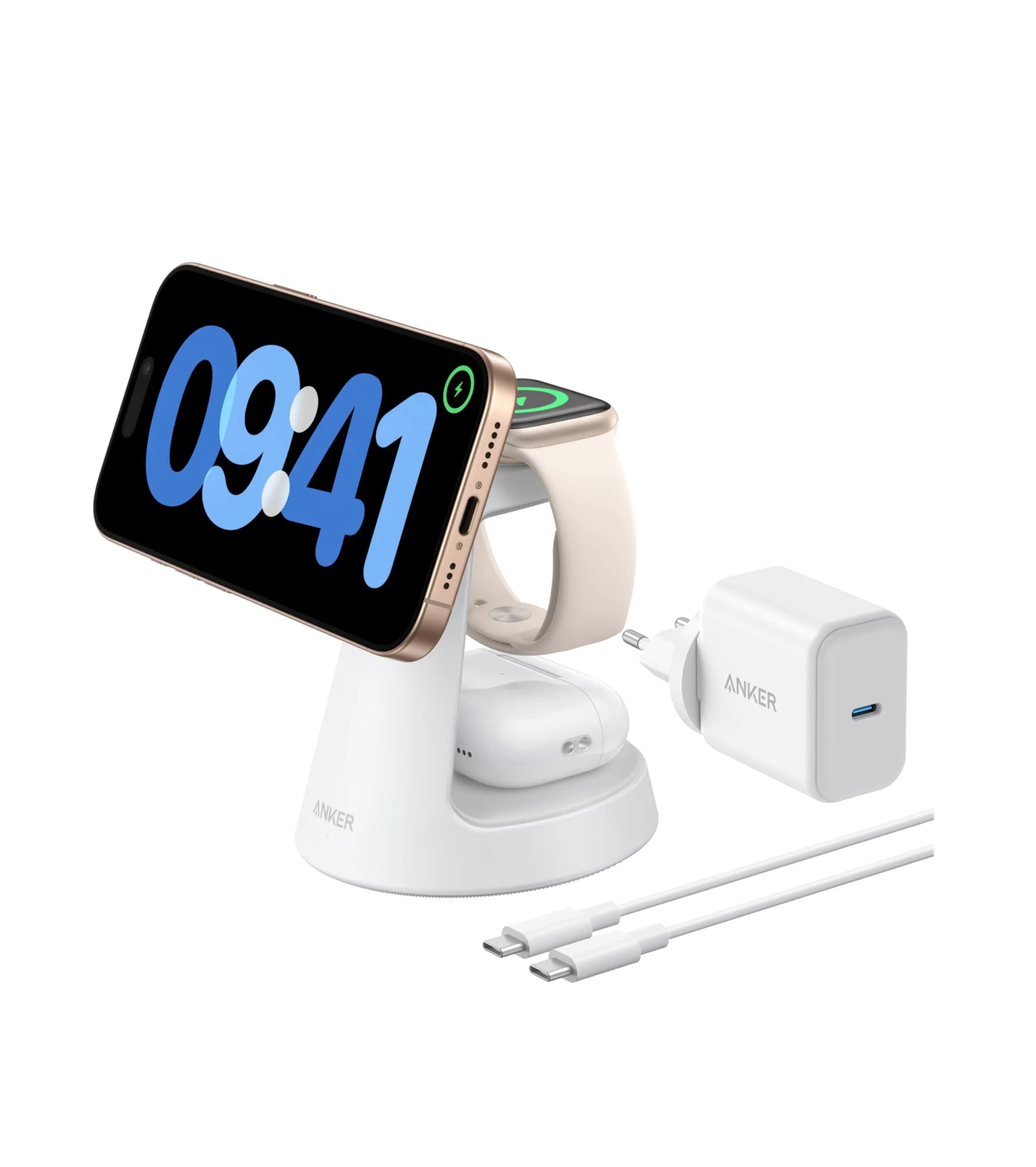 Anker Wireless Charging Station (3-in-1, Magnetic Stand)