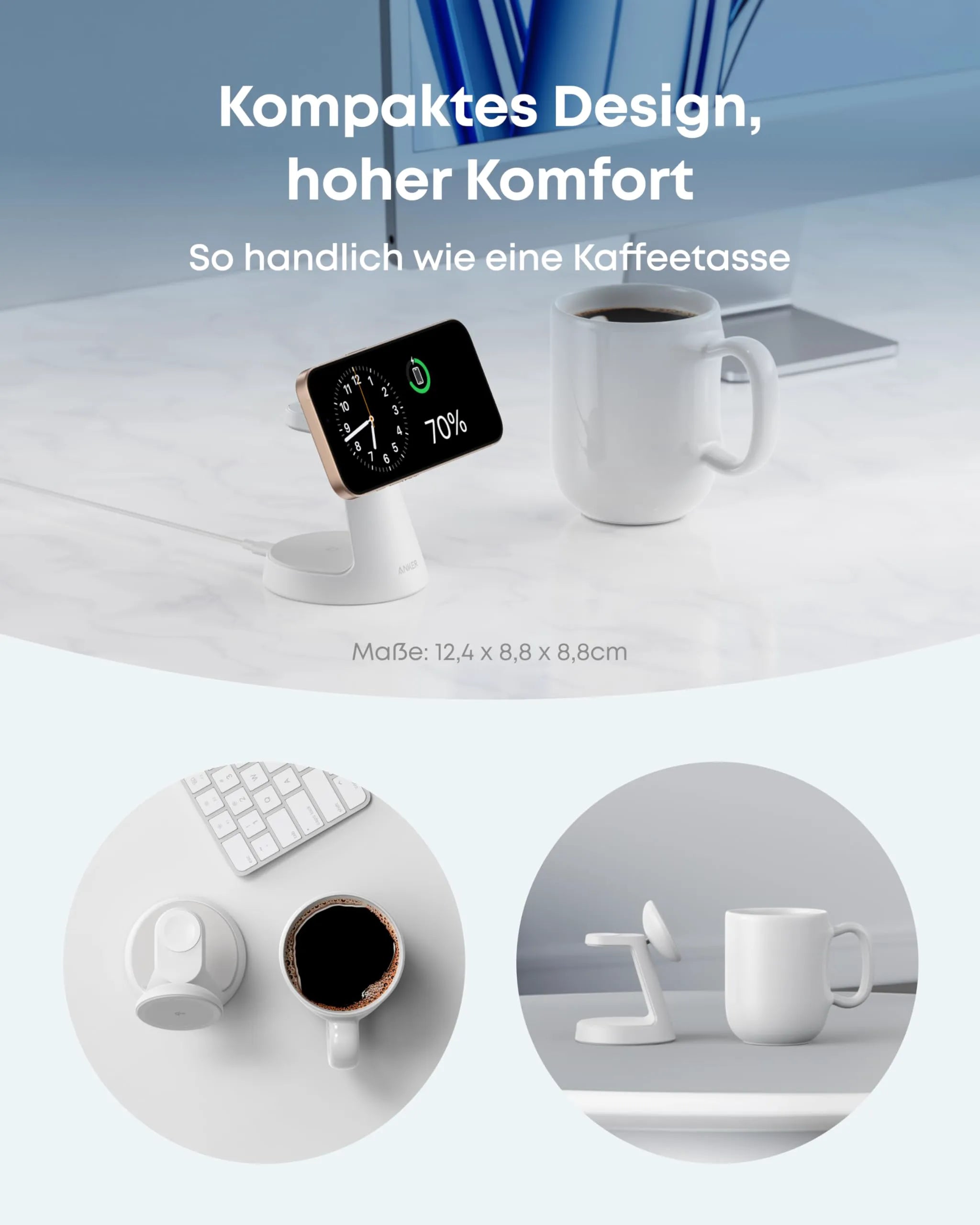 Anker Wireless Charging Station (3-in-1, Magnetic Stand)
