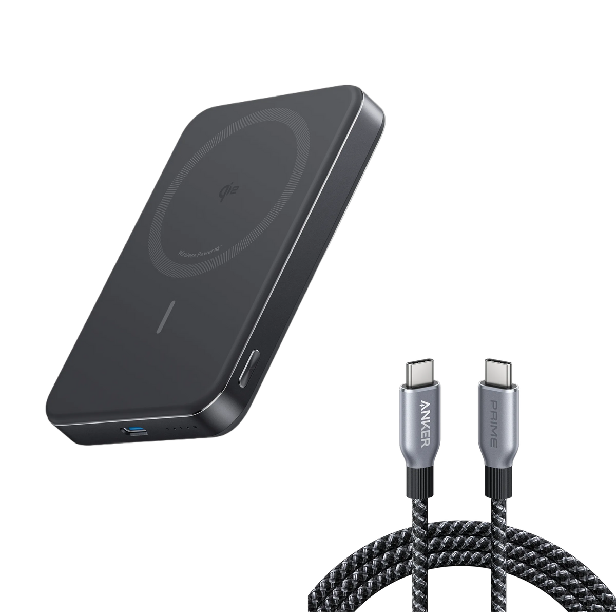 Anker MagGo Power Bank (10K, Slim) + Prime USB-C Cable (240W, Upcycled-Braided)