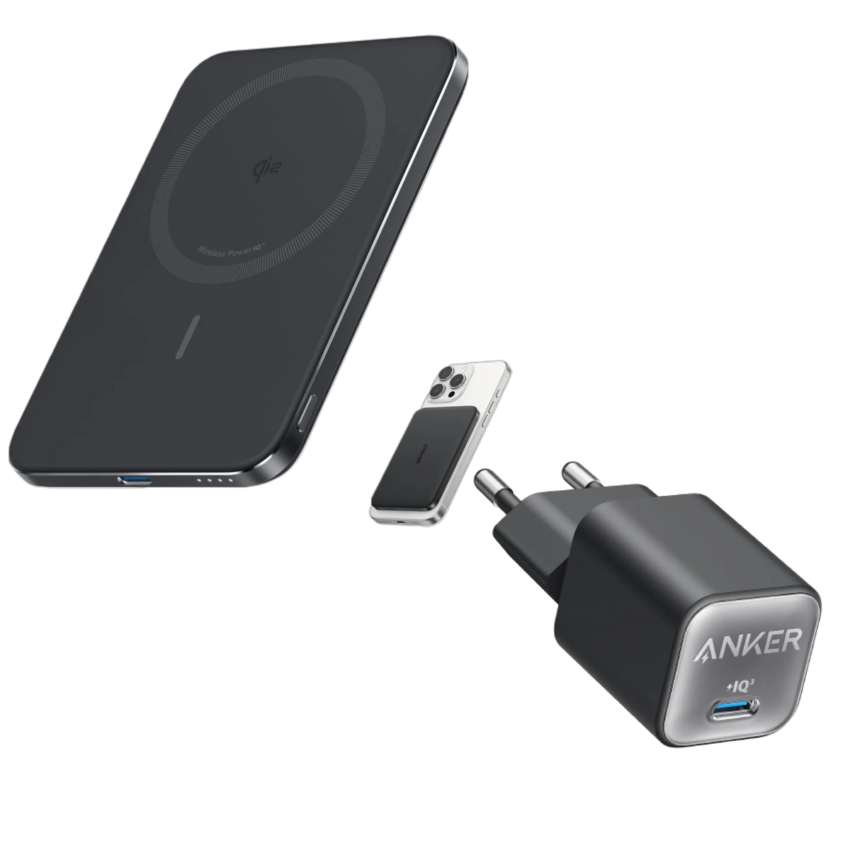 Anker Nano Power Bank (5K, MagGo, Slim) and Anker 511 Charger (Nano 3, 30W)