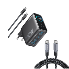 Anker 140W 4-Port USB-C PD 3.1 Laptop Charger with USB-C Cable and Anker Prime 240W Braided Recycled USB-C to USB-C Cable