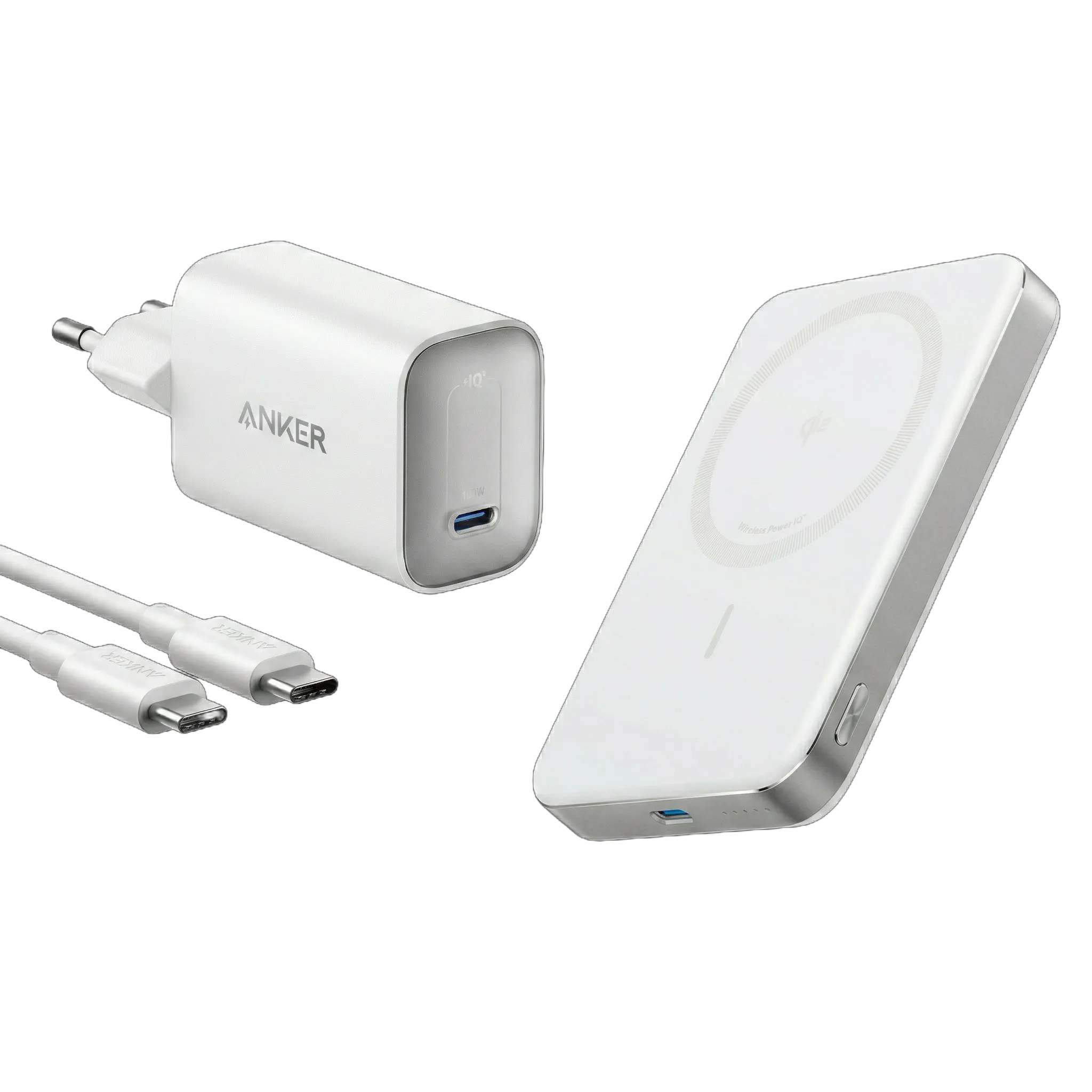 Anker Nano Charger (100W) with USB-C Cable + Anker MagGo Power Bank (10,000mAh, Slim)