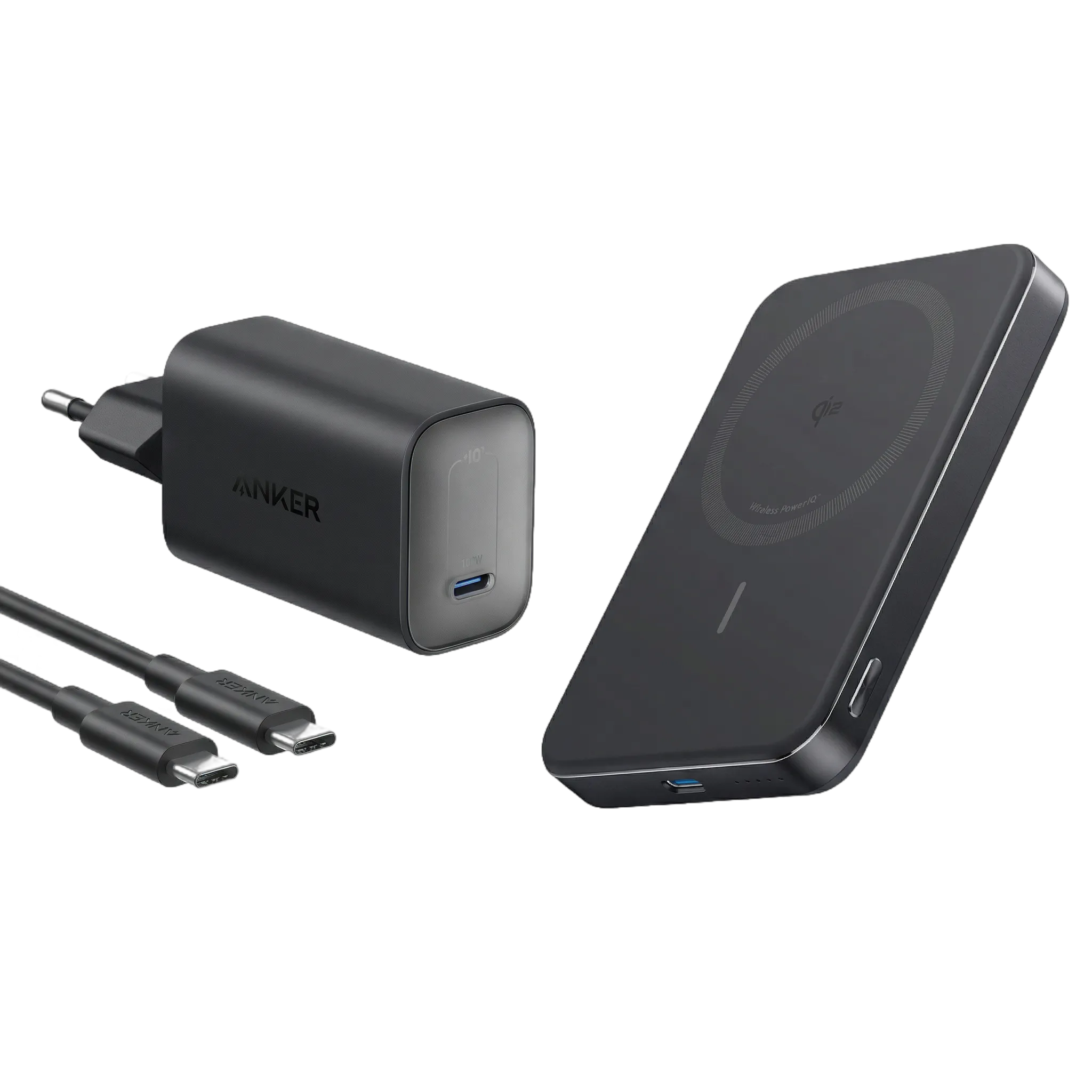 Anker Nano Charger (100W) with USB-C Cable + Anker MagGo Power Bank (10,000mAh, Slim)